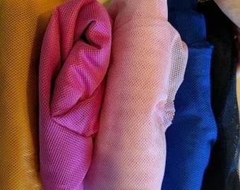 Mesh Fabric, Solid Color Mesh Fabric, Fabric by the Yard by the Meter, Fabric for Clothes, Backback, Totes, Wallets, Chairs, Net Fabric