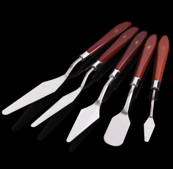 5 Piece Oil Painting Palette Knife Set Canvas Painting Artist Knives for  Use With Oil Based & Acrylic Paints Create Textures and Effects 