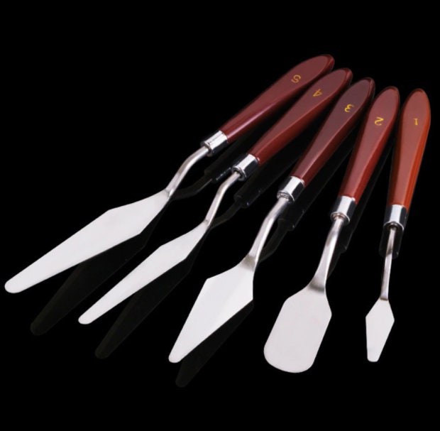 5 Pcs Stainless Palette Knife Scraper Spatula Set For Artist Oil Painting  Knives