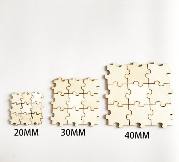 50 Blank Wooden Puzzle Pieces Unfinished Wood Craft Puzzle Etsy