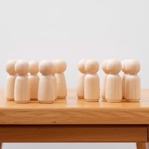 50 Pcs Wooden Peg Dolls - Unfinished Peg People Family - Natural Peg Dolls Blank Kit - Bulk Poupée Bois à Peindre - DIY Craft Supplies image 4