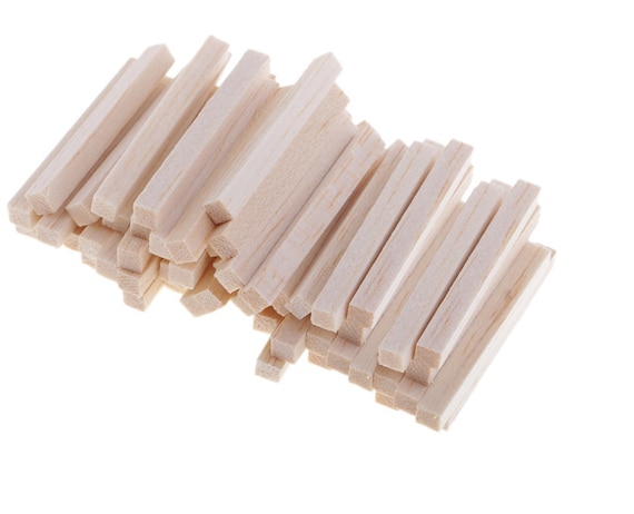 100 Pcs Unfinished Balsa Wood Blocks Rectangle Carving Wood Sticks Craft  Supplies 