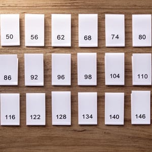 dress shirt tag numbers Garment Size Number Label