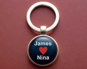 Photo Keychain Personalized, Custom Photo Keychain, Circle Keychain Engraved, Photograph Keychain, Personalized Picture Keychain, Couples