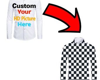 Custom Shirt - Personalized Shirt - Design Your Own Shirt - Formal Long Sleeve Shirt - Company Logo Pattern - All Over Print Dress Shirt