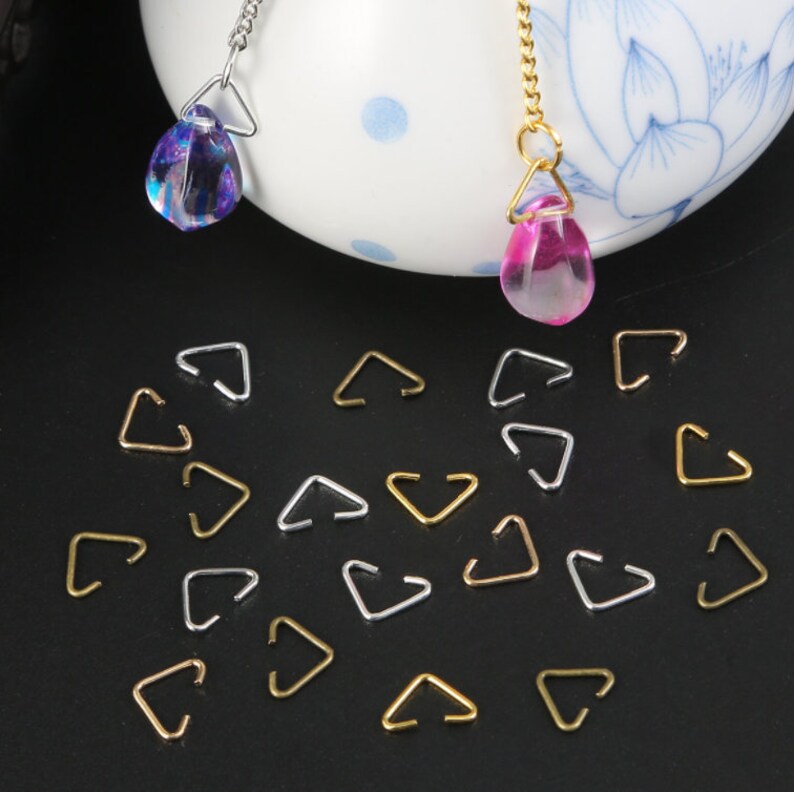 100 Triangle Jump Rings Shiny Gold Silver Open Jump Rings Etsy