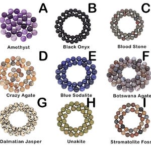 Natural Stone Beads - Bracelet Making Kit - Round Loose Gemstone Beads Lot For Jewelry Making Bracelet and Jewelry 4 mm 6 mm 8 mm 10mm DIY image 2