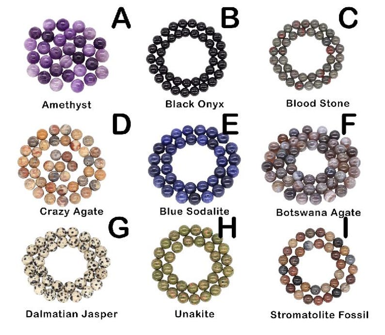 Natural Stone Beads - Bracelet Making Kit - Round Loose Gemstone Beads Lot For Jewelry Making Bracelet and Jewelry 4 mm 6 mm 8 mm 10mm DIY image 2