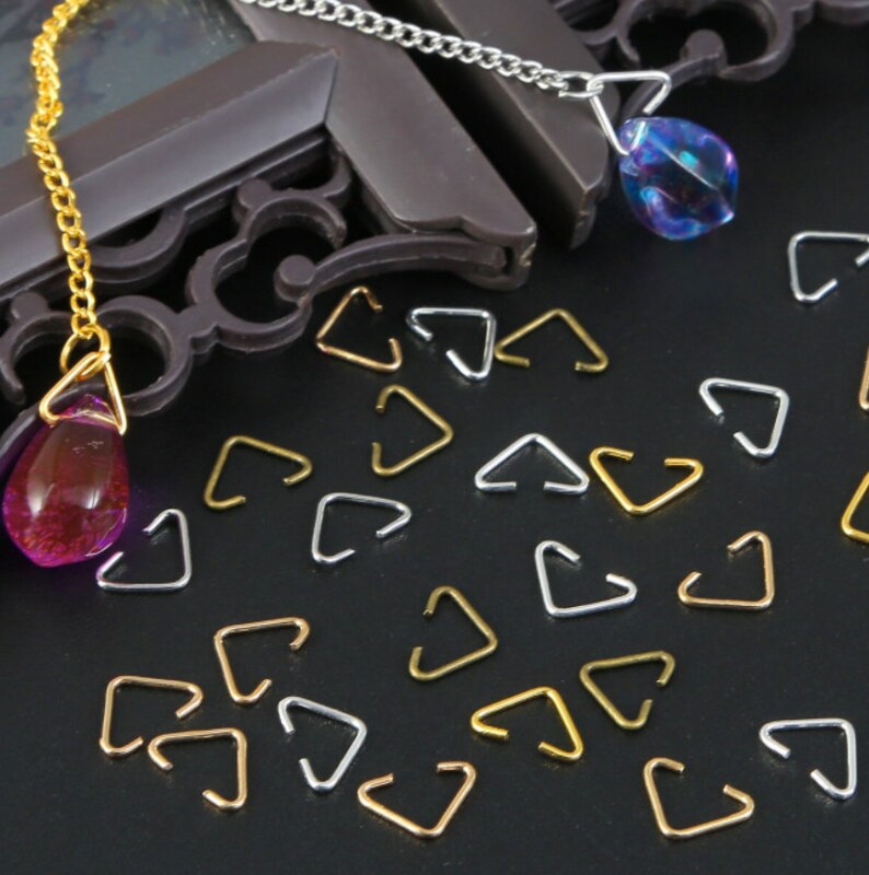 100 Triangle Jump Rings Shiny Gold Silver Open Jump Rings Etsy