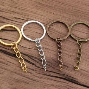 Porta-chaves de aço inoxidável super resistente de 28 mm - pinos/alicates de olhal e argolas de ligação correspondentes - argolas de latão - suprimentos para chaveiros