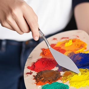 Juego de 21 espátulas para pintura al óleo: espátulas para artistas de pintura sobre lienzo para pinturas al óleo y acrílicas que crean texturas y efectos. imagen 8