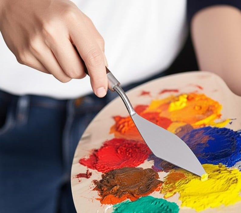 Juego de 21 espátulas para pintura al óleo: espátulas para artistas de pintura sobre lienzo para pinturas al óleo y acrílicas que crean texturas y efectos. imagen 8