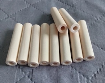 Unfinished Wood Tube Bead, Wooden Tube Beads, Long Unfinished Wooden Bead, Necklace Jewelry Making, Wood Bead Necklace Bead 10x50 mm