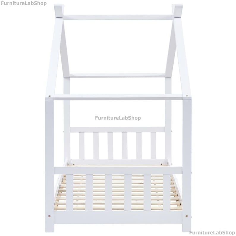 Montessori Kids Bed Frame White Playhouse Bedstead Camp Style Etsy