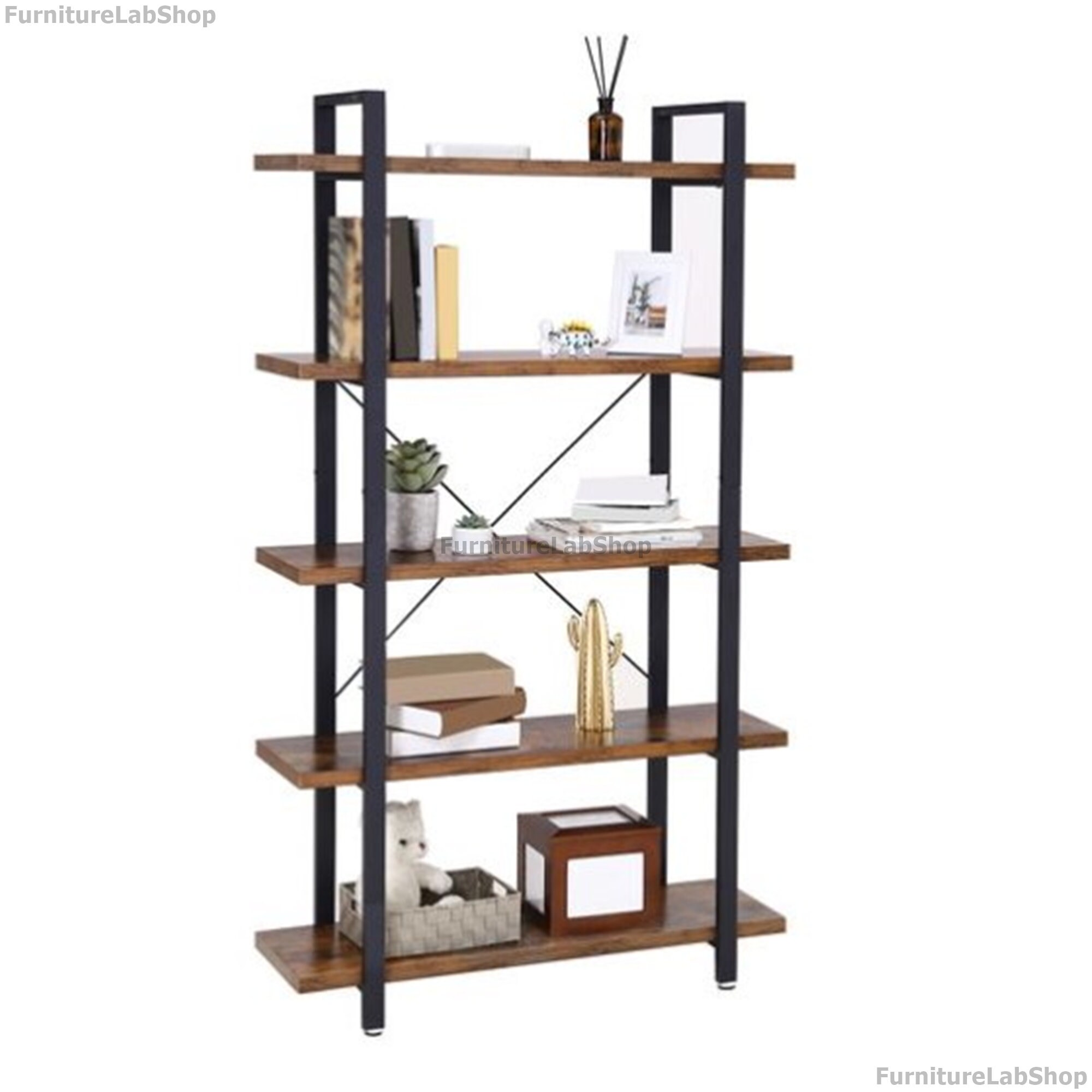 Industrial Shelving Unit Vintage Bookcase Metal Wood Bookshelf Etsy UK