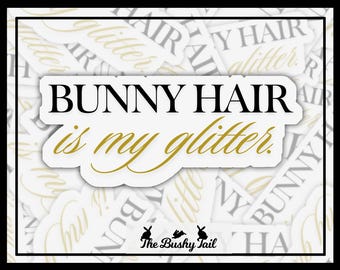 Adesivo de glitter de cabelo de coelho: decalque à prova d'água para laptop