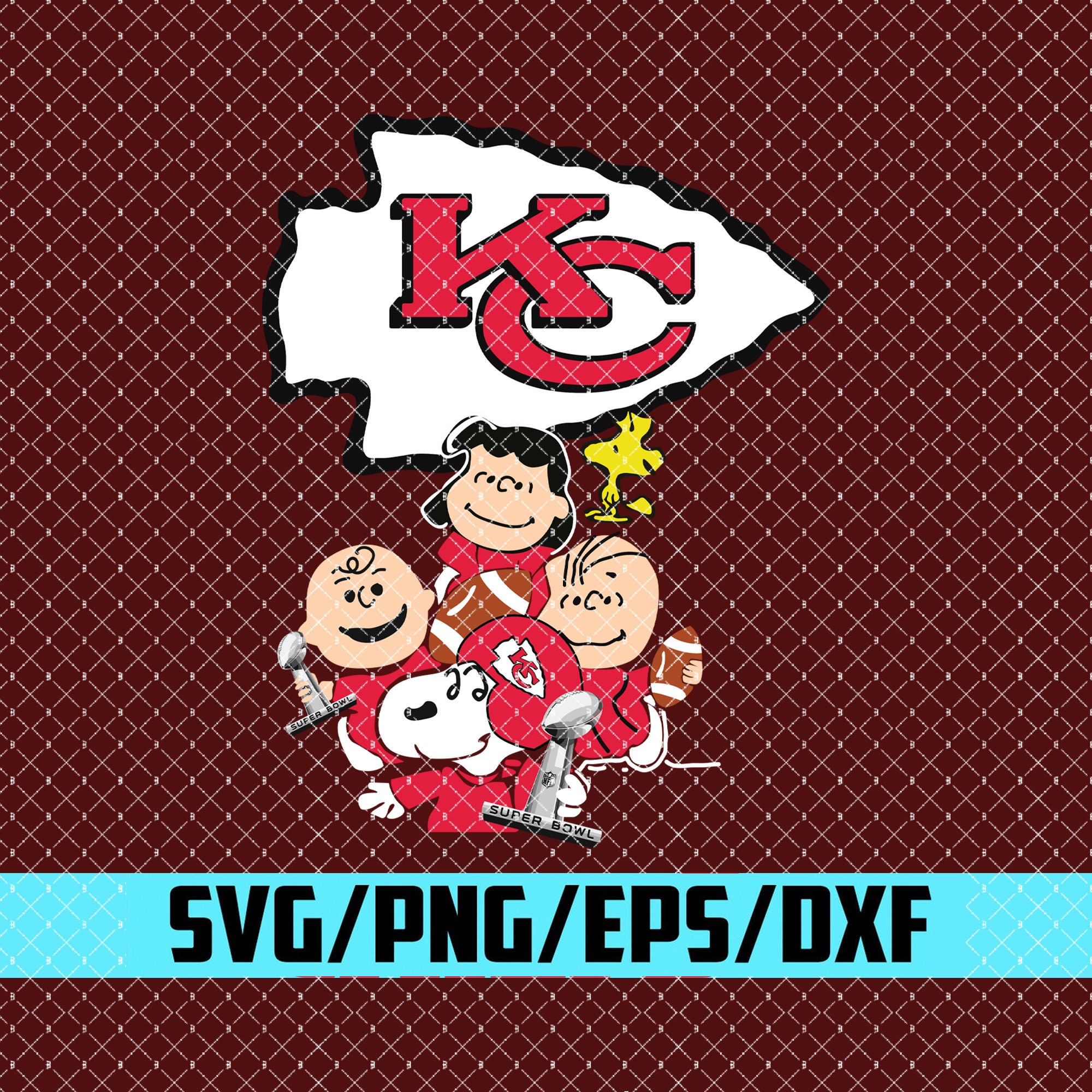 Snoopy Peanuts Super Bowl Kansas City Chiefs Svg NFL Svg Etsy