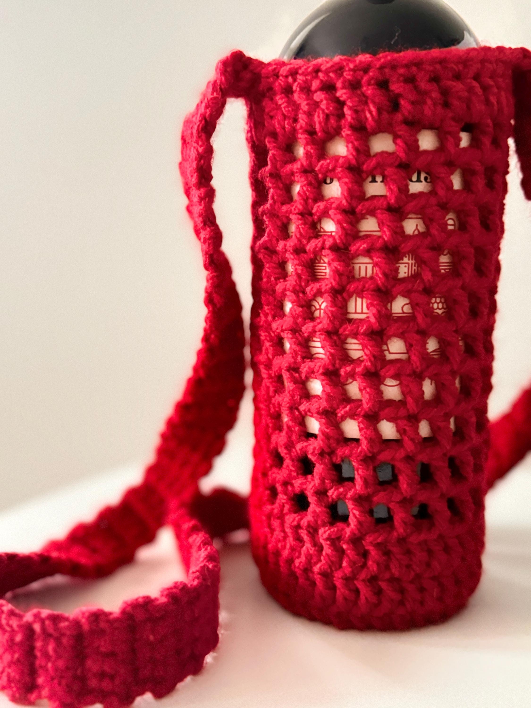 Harmony Woven Crochet Handbag in Teal & Wine