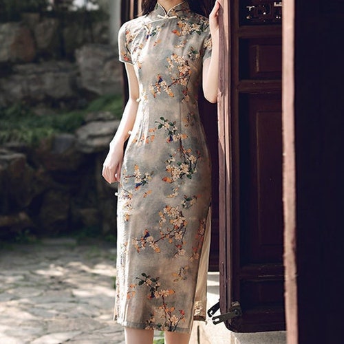 Elegant Traditional Chinese Dress Chinese Cheongsam Dress - Etsy