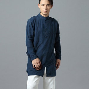 Traditional Chinese men's jacket |Linen Kung Fu outfit |Cheongsam men's top Minimalist coat |Gift to him