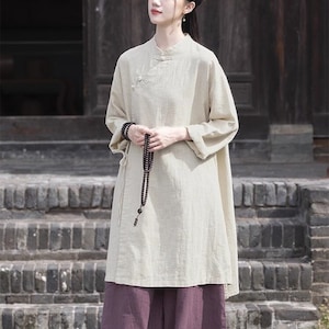 traditional chinese blouse | minimalist linen top | kung fu top | tai chi uniform | gift for her