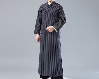 Robe de robe traditionnelle chinoise | cheongsam pour hommes rétro | manteau Tang pour hommes | Robe de Kung Fu chinois, robe de robe de performance | cadeau pour hommes