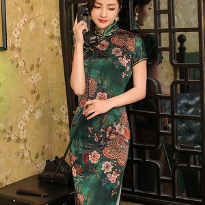 Traditional Dress chinese Cheongsam Dress elegant Party - Etsy