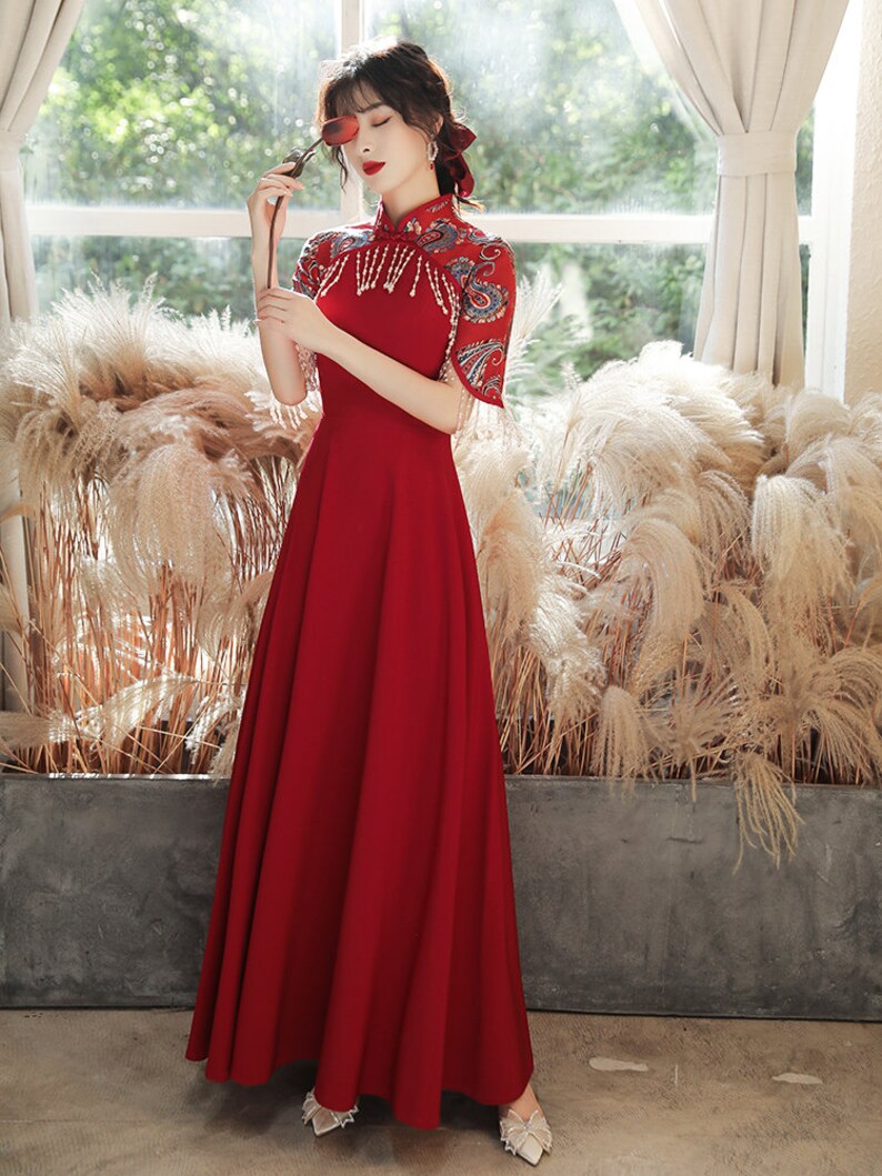 Tassel Wedding Cheongsam chinese Wedding Dress bridal Dress Etsy