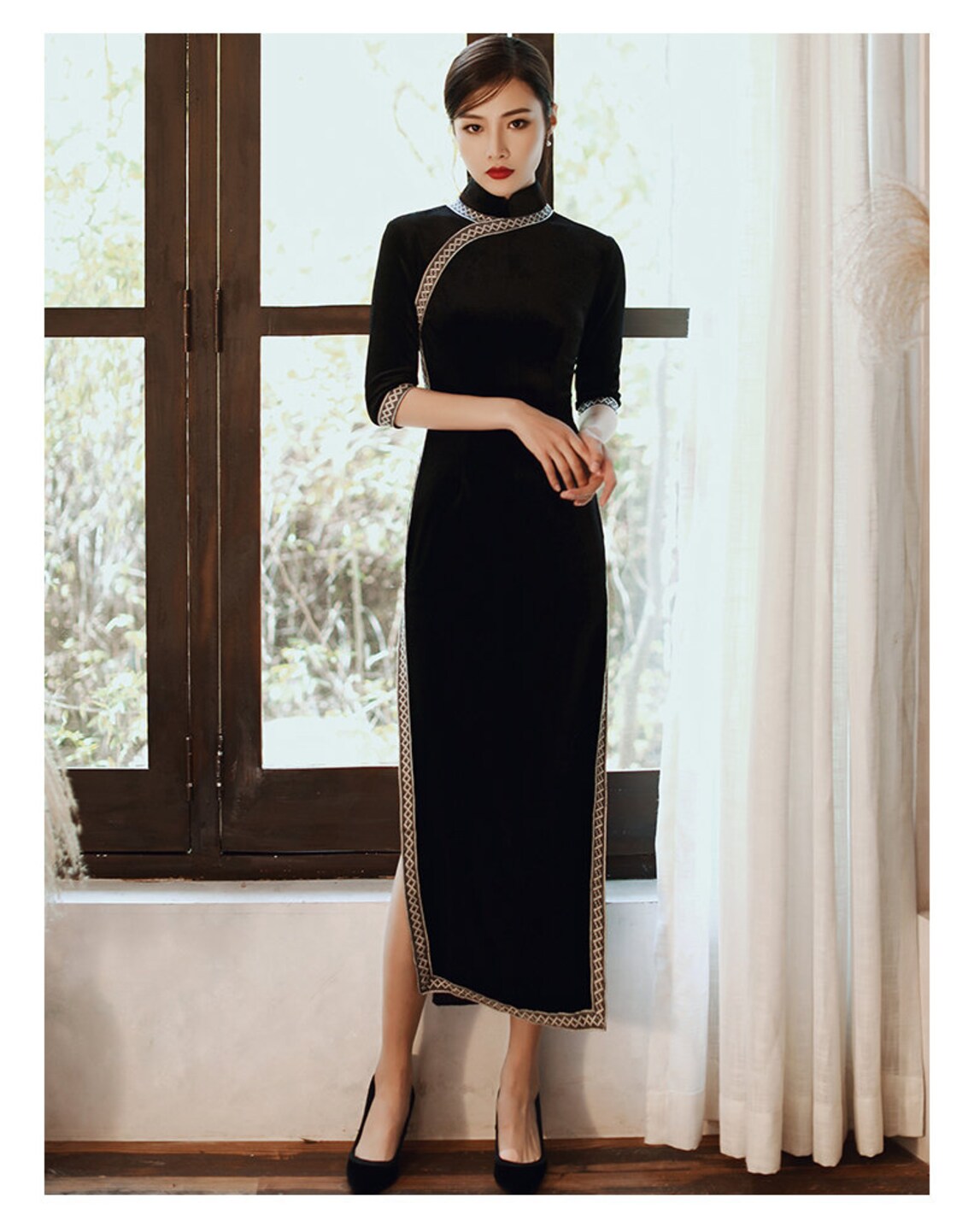 dark blue and black outfit