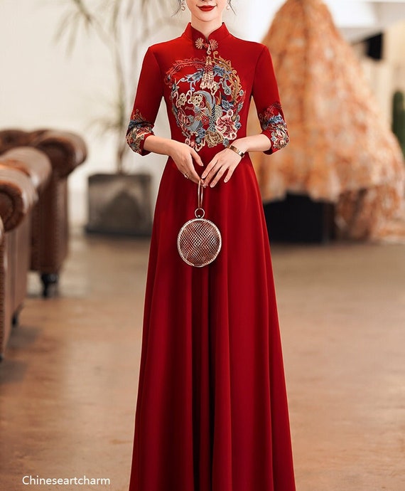 Traditional Chinese Wedding Dress vintage Cheongsam Wedding Dress red Qipao  Modern Dress for Party. Tea Ceremony. Celebration gift to Her -  Canada