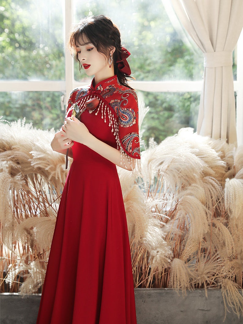 Tassel Wedding Cheongsam chinese Wedding Dress bridal Dress Etsy