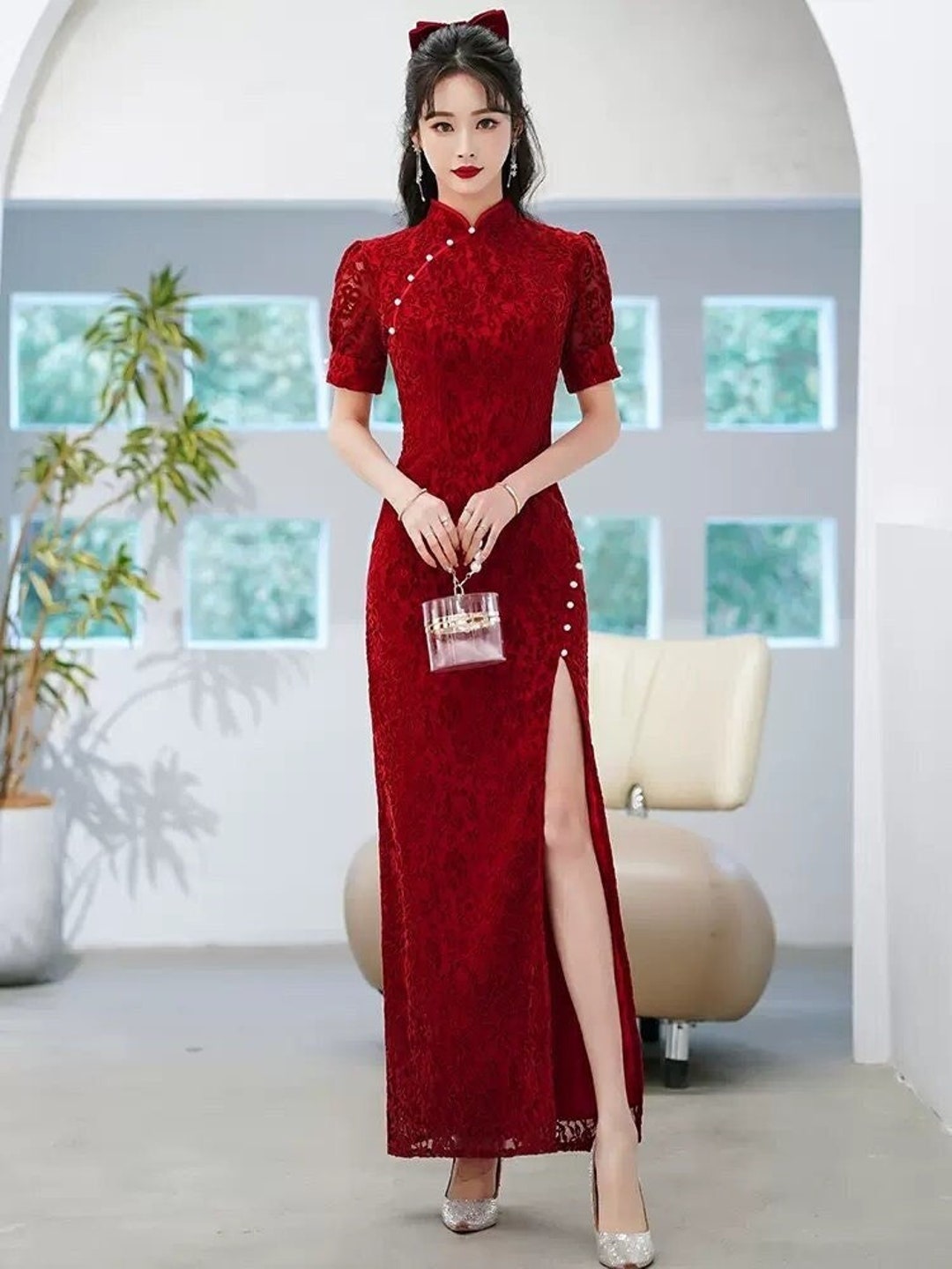 Traditional Chinese Wedding Dress vintage Cheongsam Wedding Dress red ...