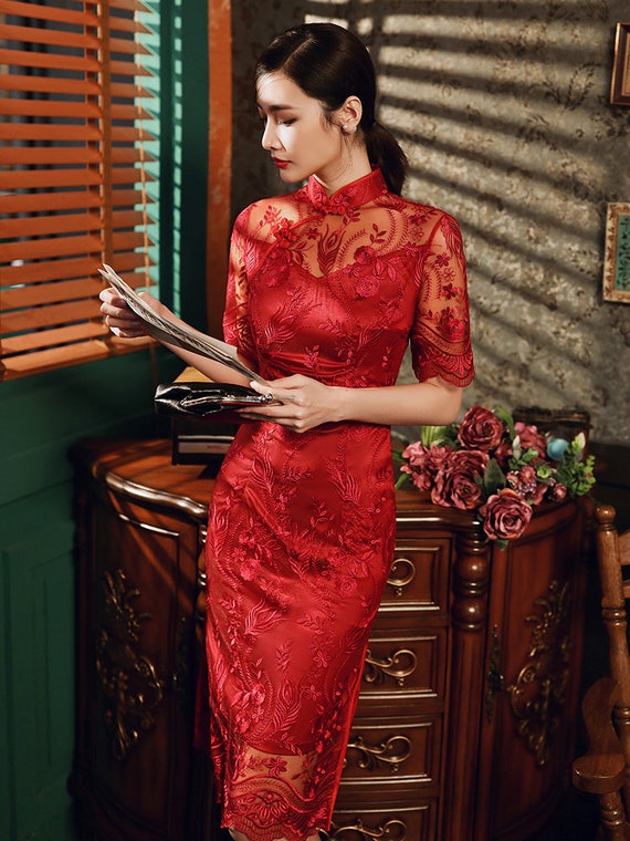 Traditional Chinese Dress, Chinese Cheongsam Dress, Chinese