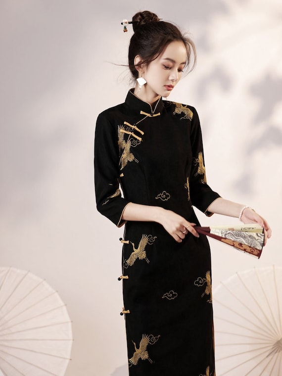 Traditional chinese hotsell dress black