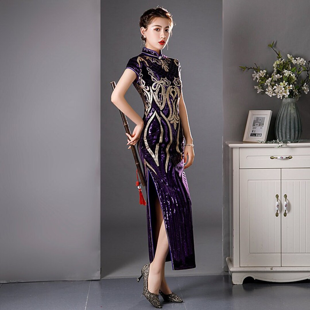 Chinese Long Dress - Dancing Dragon & Phoenix Couple (WDA-8043) - China  Chinese Dress and Cheongsam price | Made-in-China.com