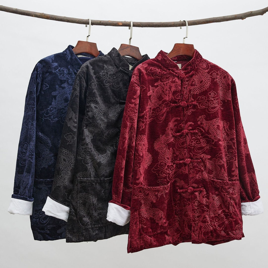 Chinese Traditional Jacket retro Men's Top minimalist Tang Coat kungfu ...