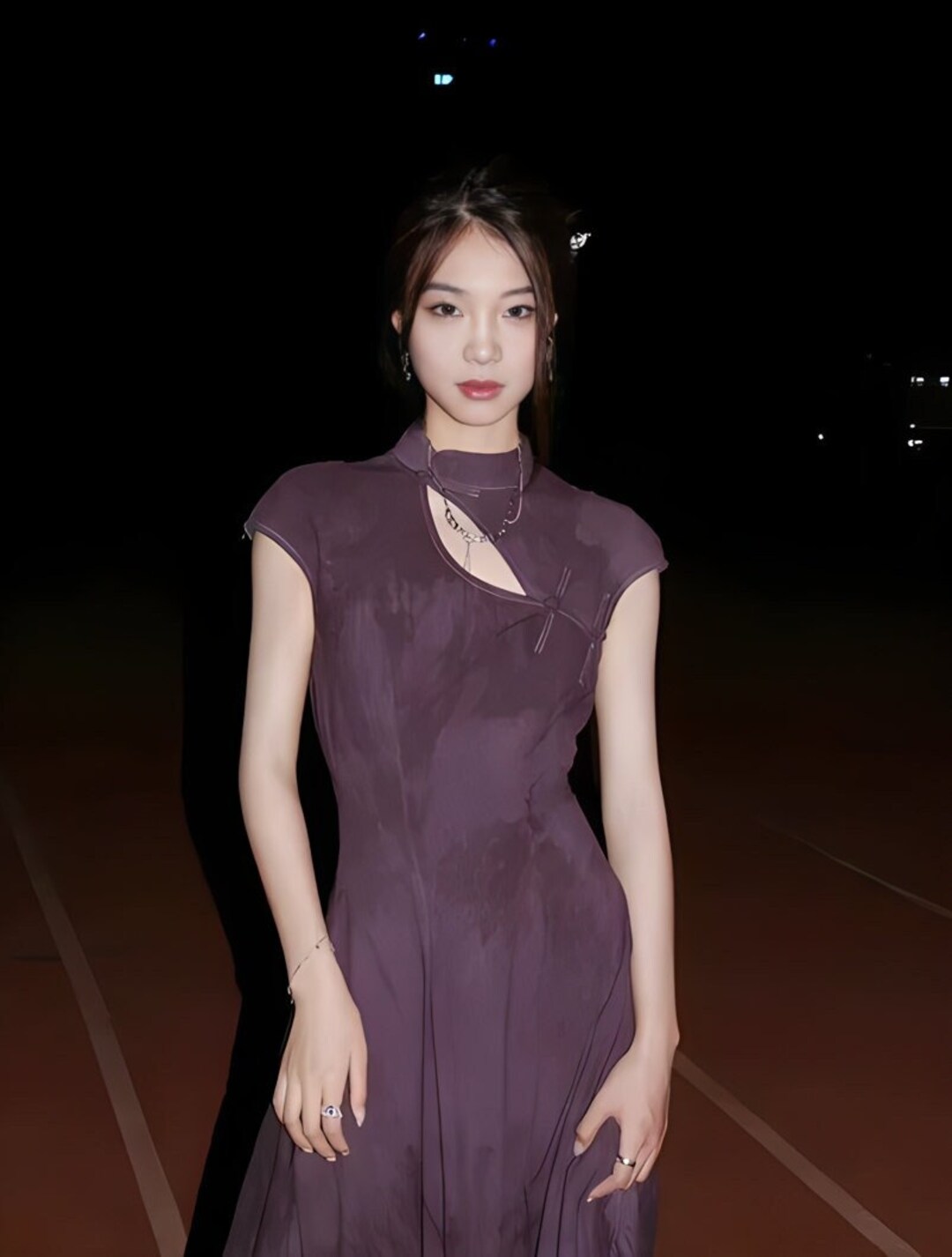 Orchard Melody Grapes & Pipa Chinese Qipao Dress