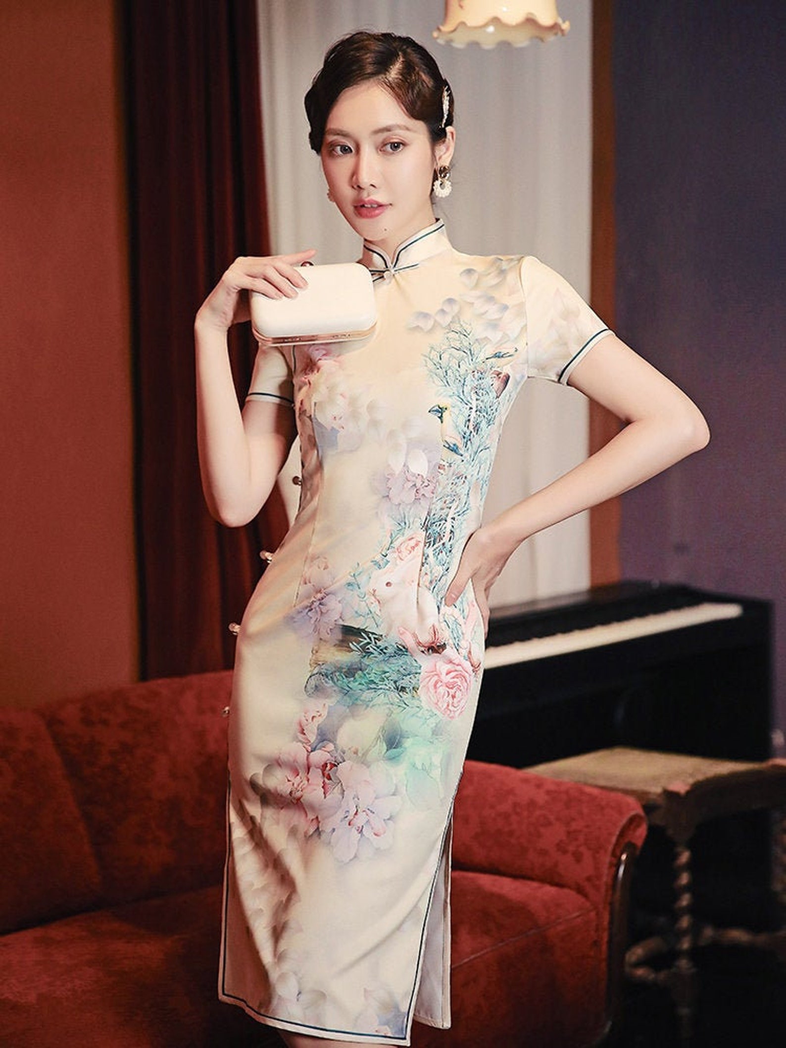 Cheongsam dress in 1920s. Chinese traditional Qipao dress. Etsy