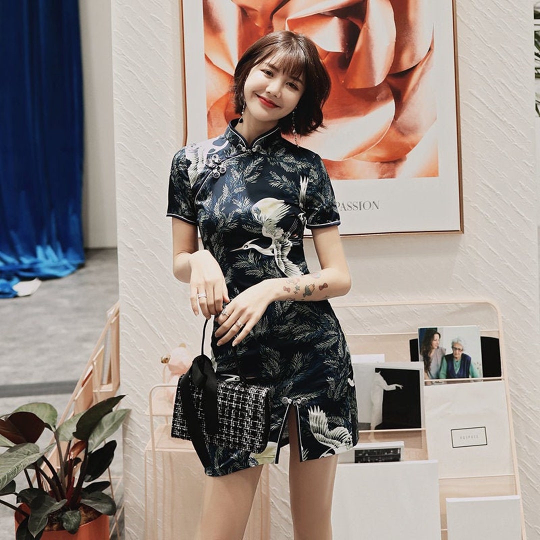 Elegant Improved Cheongsam Dress Embroidery Modern Qipao Gowns – FloraShe