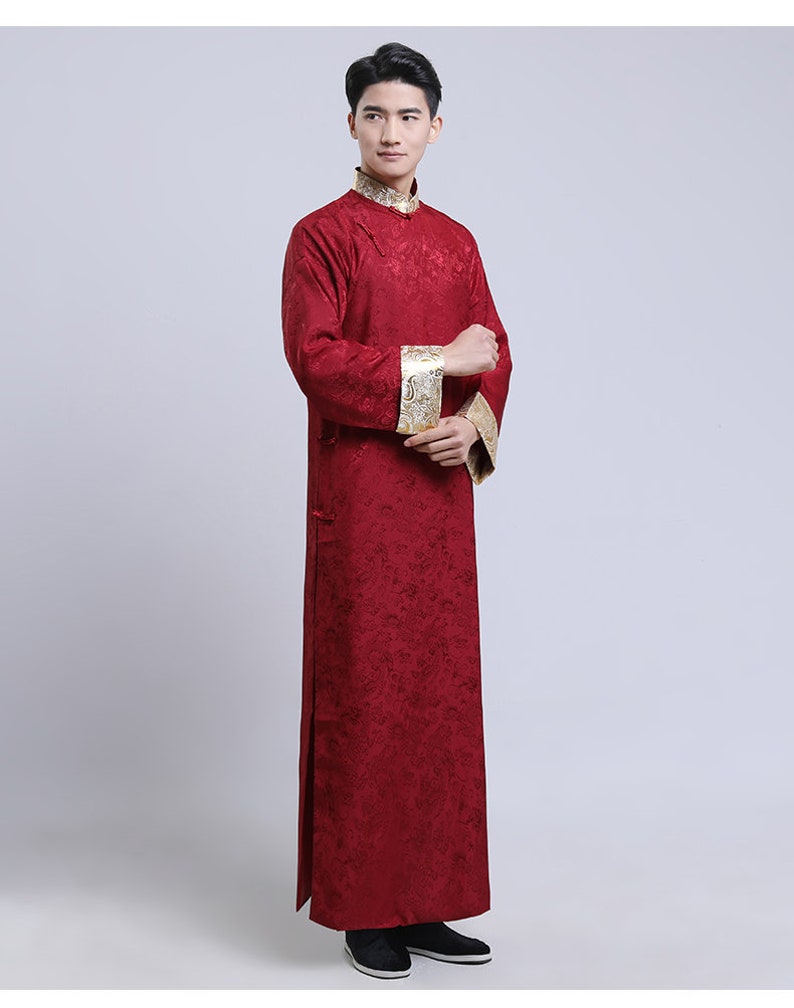 Traditional Chinese Men's Cheongsam. Vintage Kungfu Robe. Etsy