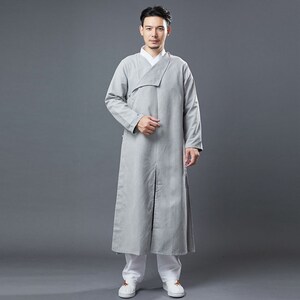 Traditional Chinese Men's Cheongsam. Chinese Kungfu Gown. Minimalist ...