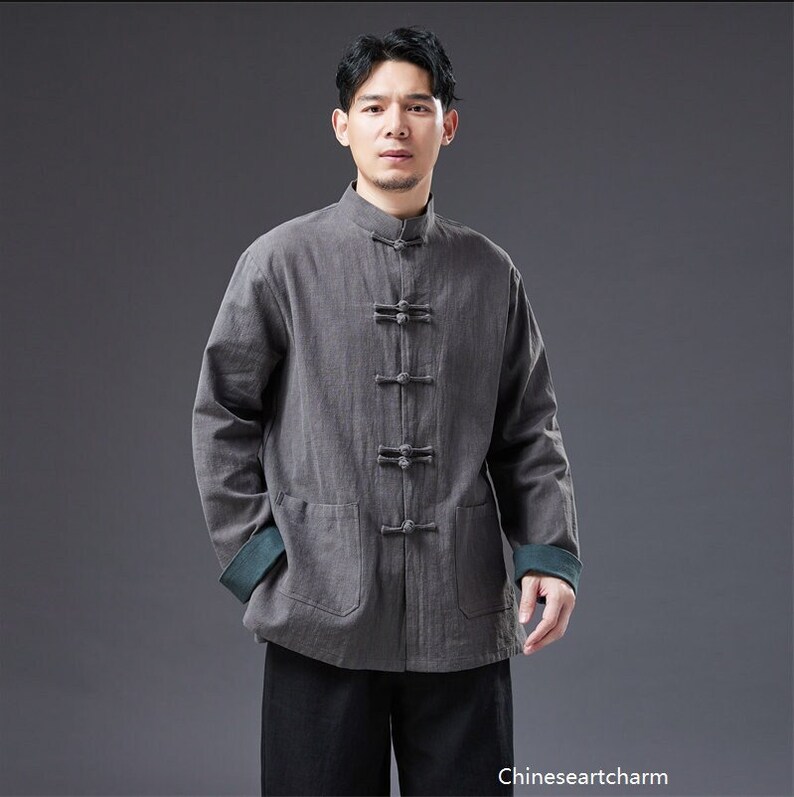 Traditional Chinese Jacket vintage Men's Tang Crop Coat Etsy
