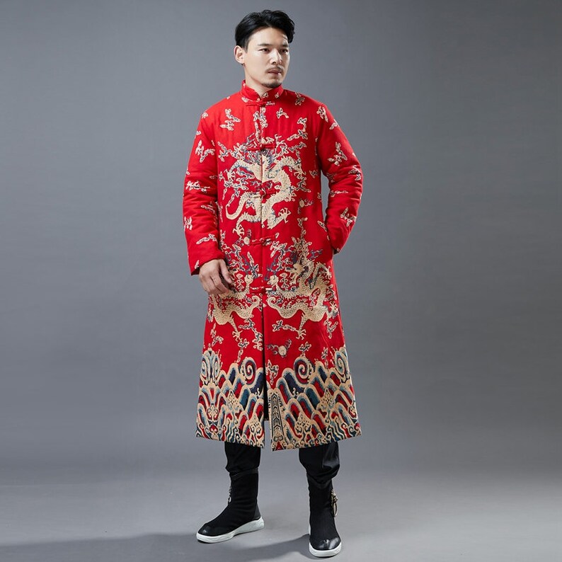 Traditional Chinese Overcoat winter Cotton Men Coat handmade Etsy
