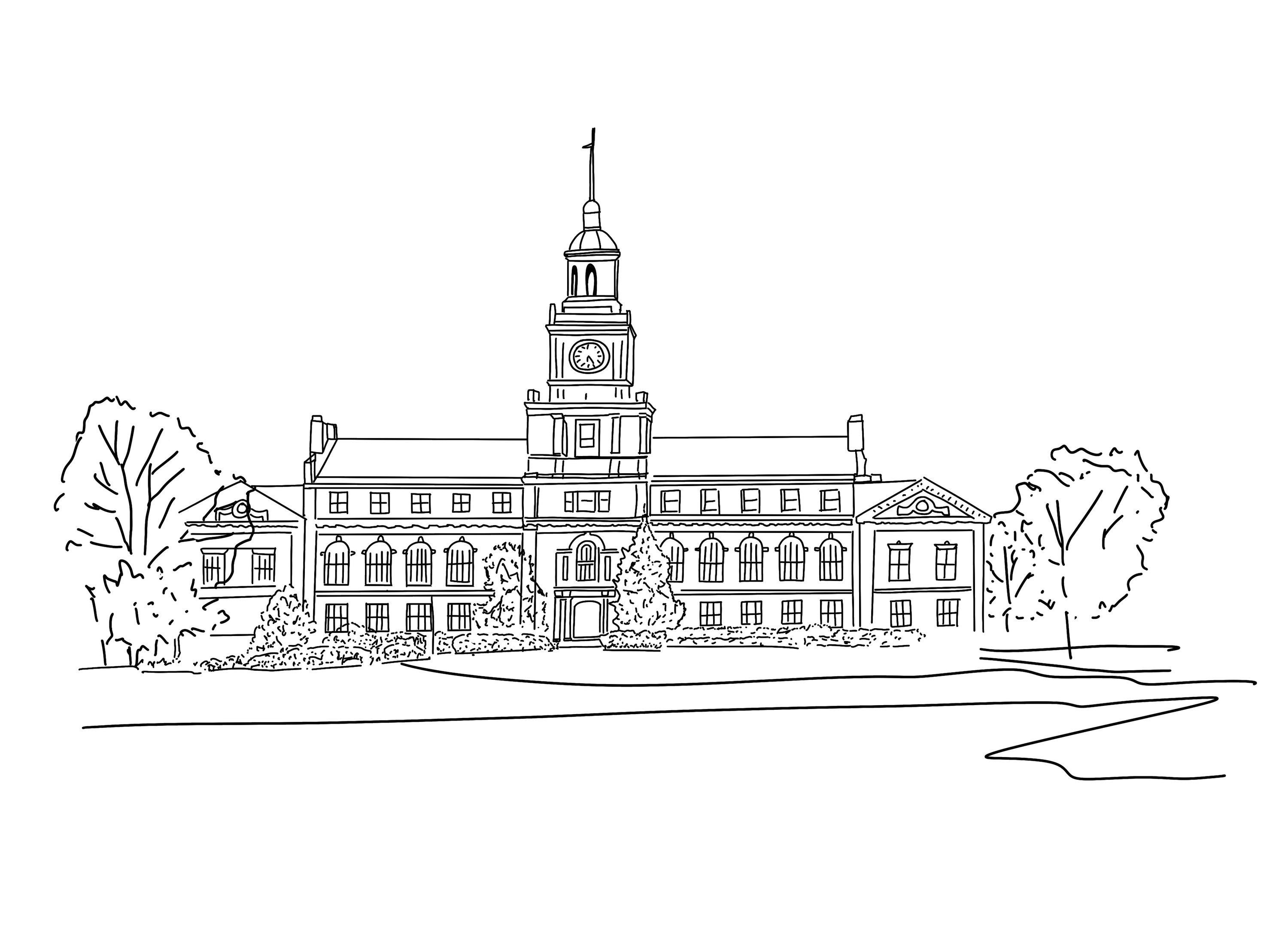 Harvard University Line Art Line Drawing Graduation Gift Etsy