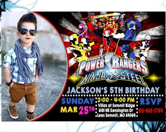 Power Ranger Ninja Steel Invitation Etsy Power Ranger Ninja Steel Invitation Etsy