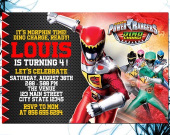 Power Ranger Invite Etsy