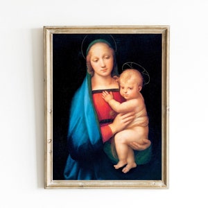 Madonna del Granduca by Raphael Printable | 16th Century Art | Catholic Oil Painting | Italian Painting | Renaissance Art | Raffaello Sanzio