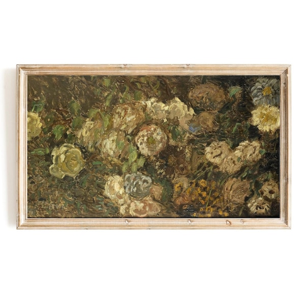 Samsung Rahmen TV Kunst | Claude Monet Bilderrahmen TV Kunst | Stimmungsvolles botanisches Stillleben TV Kunst | Dark Academia Tv Kunst | Darkcore Cottage Wandbild
