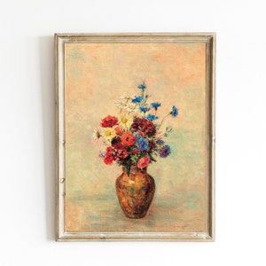 Odilon Redon - Flowers in a Vase Printable | 20th Century Fine Art Print | Feminine Flowers Print | Impressionist Painting | Floral Bouquet