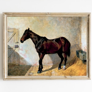 John Frederick Herring painting of horse Printable | 19th Century | Vintage Oil Painting | Fine Art Print | Equestrian | English Countryside